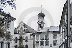 Church of Ognissanti, former Church of the Jesuits Jesuitenkirche, founded by the Order in 1571 on Stiftsplatz in Hall in Tirol photo