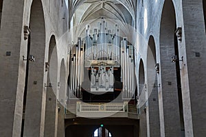 Church organ pipes