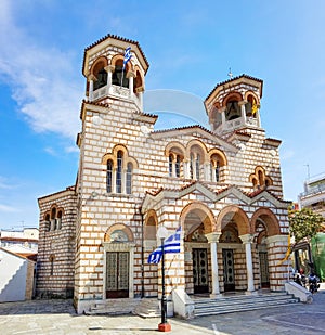 Church orhtodox in central square of arta city greece st dimitrios