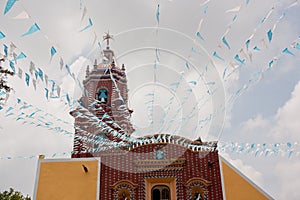 Church with ornaments in Cholula