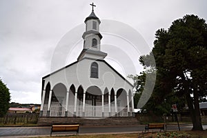 Church of Our Lady of Dolour in Dalcahue, Chiloe Island, Chile