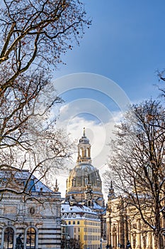 Church of our Lady in Dresden in winter