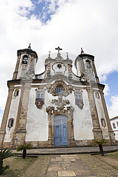 Church of Our Lady of Mount Carmel, built in 1813, one of icons of brazilian baroque architecture. Ouro Preto, Minas Gerais,