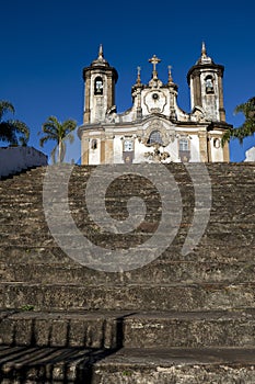 Church of Our Lady of Mount Carmel, built in 1813, one of icons of brazilian baroque architecture. Ouro Preto, Minas Gerais,