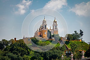 Church of Our Lady of Remedies at the top of Cholula pyramid - Cholula, Puebla, Mexico photo