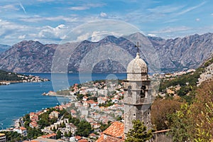 Church of Our Lady of Remedy and Boka Kotorska bay View from St John's fortress