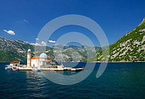 Church Our Lady of Rocks on island in Boka Kotor bay, Montenegro