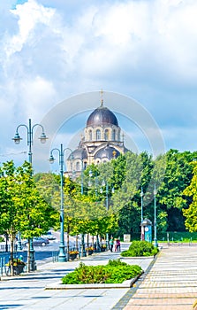 The church of our lady of the sign viewed from the independence square in Vilnius, Lithuania...IMAGE