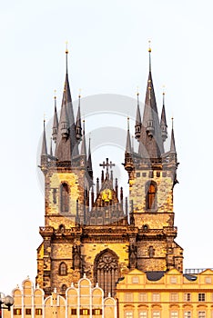 Church of Our Lady before Tyn at Old Town square, Czech: Staromestske namesti, in Prague, Czech Republic