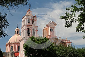 Church Parroquia Santa Maria de Asuncion. Tequisquiapan, Queretaro, Mexico.