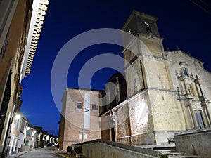 Church of Penas de San Pedro at night. Albacete, Castile La Mancha, Spain.