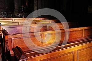 Church pews in Sweden