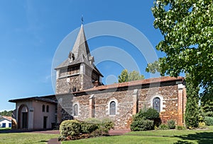 The church of Pontenx, near Biscarrosse in France photo