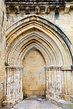 Church portal with an archivolt. Laguardia, Álava, Basque Country, Spain