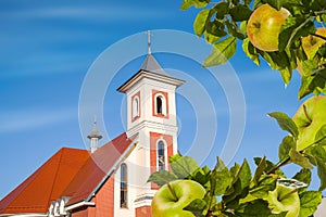 Church, a postcard for the festival of apples