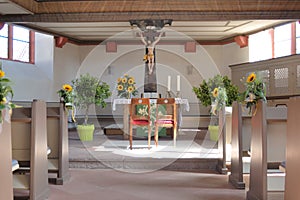 Church prepared for wedding
