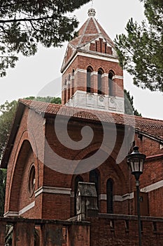 The church in the protestant cemetery of Testaccio in Rome