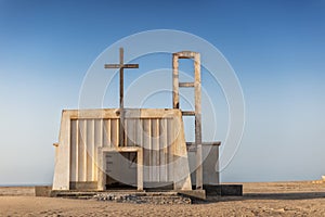 Church in the province of Namibe. Angola. Africa, Church of Portuguese colonial time.