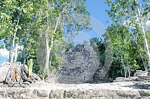 Church pyramid at Coba archaeological site, Mexico