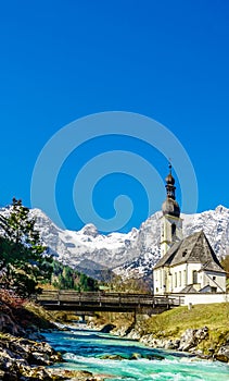 Church in Ramsau in the Bavarian Alps
