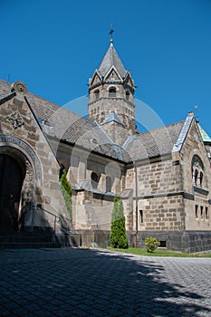 The Church of the Redeemer in Mirbach on a sunny day