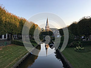 Church reflection in the canal