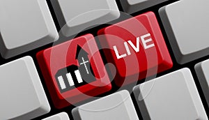 Chrurch Livestream online - red computer keyboard photo
