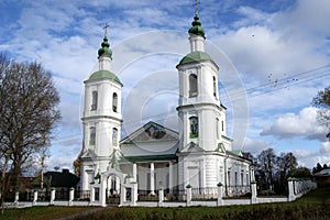 Church of the Resurrection, built in classic style, late 18th century, in Molodi near Chekhov, Moscow Oblast, Russia