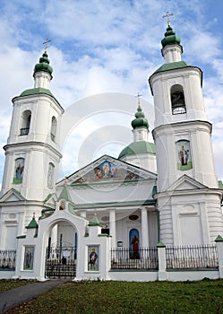 Church of the Resurrection, built in classic style, late 18th century, Molodi, Russia