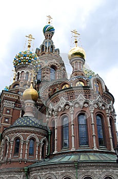 The Church of the Resurrection of Christ the Savior on Spilled Blood stands on the embankment of the Griboyedov Canal.