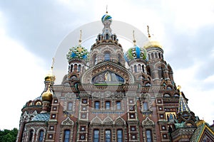 The Church of the Resurrection of Christ the Savior on Spilled Blood stands on the embankment of the Griboyedov Canal.