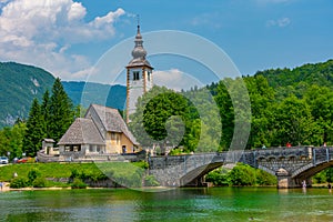 Church at Ribcev Laz near lake Bohinj in Slovenia