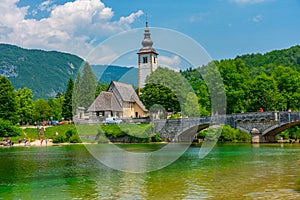 Church at Ribcev Laz near lake Bohinj in Slovenia