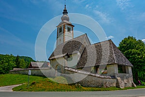 Church at Ribcev Laz near lake Bohinj in Slovenia