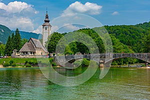 Church at Ribcev Laz near lake Bohinj in Slovenia