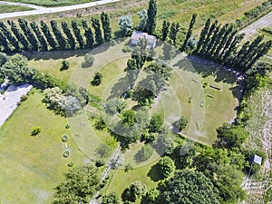 Church river Po, in Italy