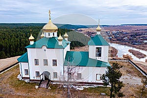 Church on the Rock in Aramashevo, over the river rezh, Ural. Russia.