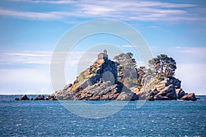 Church on the rock on Katic islet in Petrovac view photo