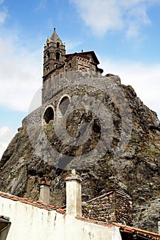 Church on a rock, Le Puy en Velay, France photo