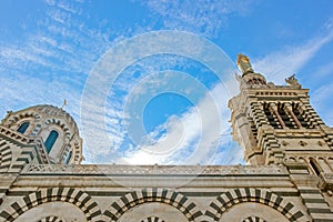 Church roof top with blue sky in france