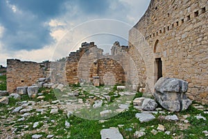 Church an ruined monastery of Timios Stavros in Anogyra, Cyprus photo
