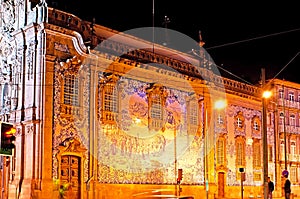 The church`s wall with azulejos tilling, on April 29, 2012 in Porto, Potugal