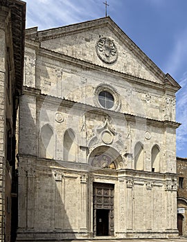 Church of Saint Augustine on Manin Square in Montepulciano, Italy.