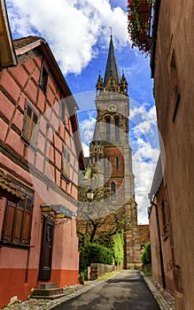 Church Saint-Etienne in Dambach-la-ville, Alsace, France