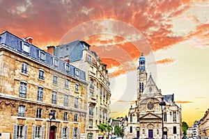 Church of Saint-Etienne-du-Mont (1494-1624) in Paris near Pantheon.