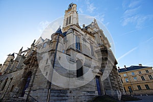 Church of Saint-Etienne-du-Mont at sunny day. It was built in 1494-1624 and located near the Pantheon - Paris, France