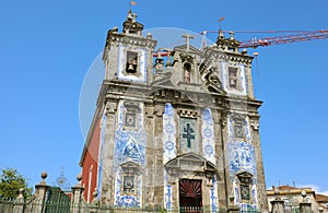 Church of Saint Ildefonso in Porto old town, built during the 17th century; the facade with two towers