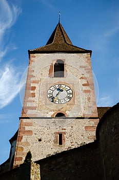 Church of Saint-Jacques-le-Major in Hunawihr, Alsace France