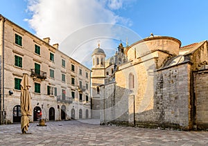 Church of Saint Luke and the square in Kotor