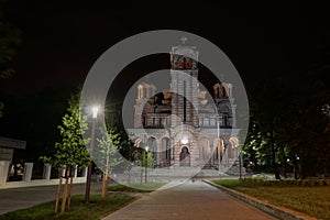 Church of Saint Mark in Belgrade at night